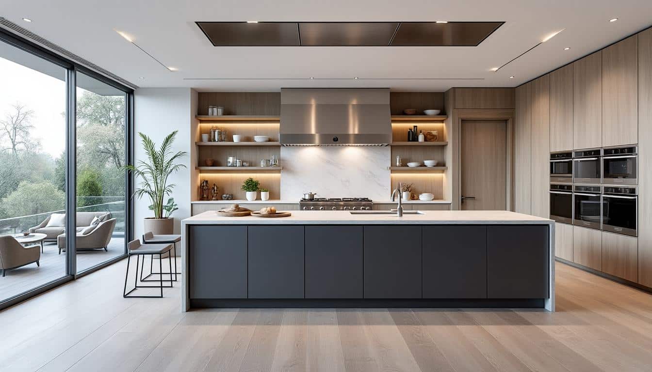 découvrez comment une cuisine en îlot central optimise l'espace et facilite la circulation des résidents pour un intérieur plus convivial et fonctionnel.