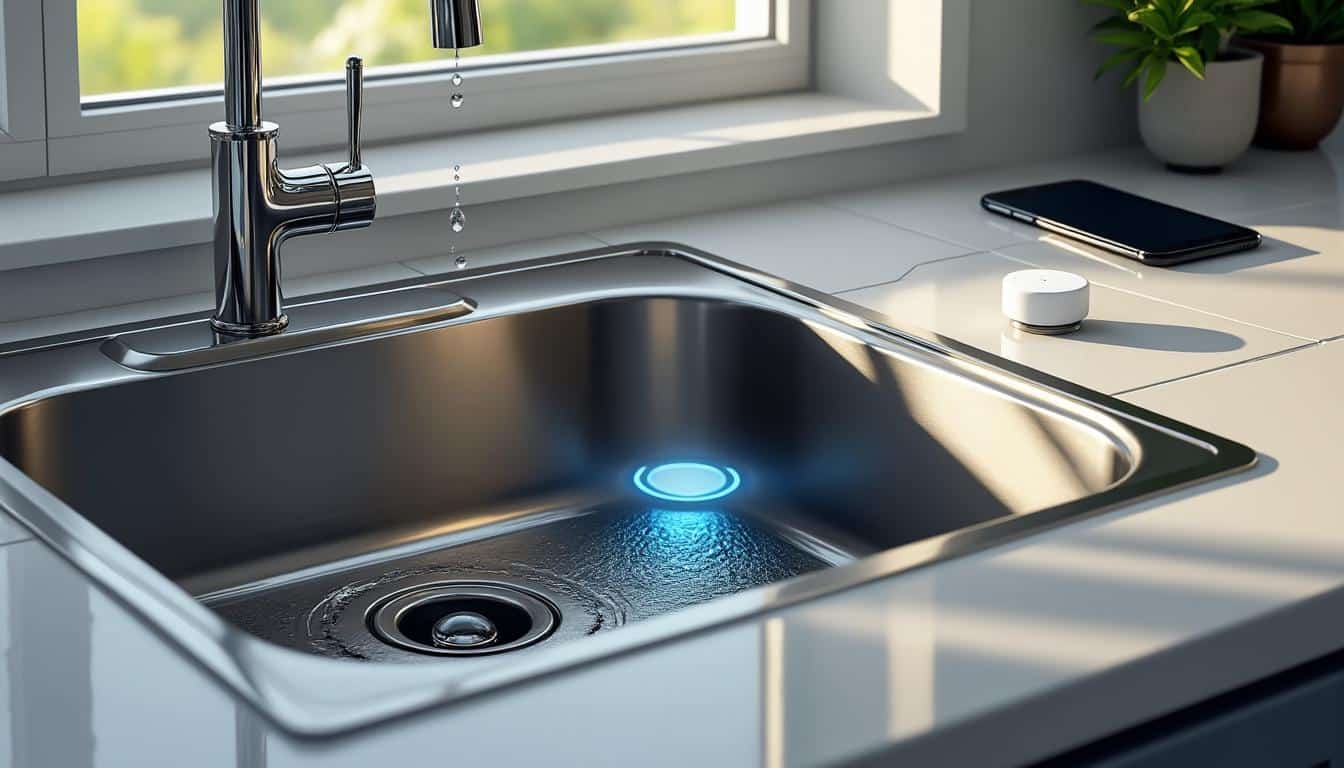 protégez votre domicile grâce à la maison connectée qui détecte les fuites d'eau en temps réel et alerte immédiatement les propriétaires pour éviter les dégâts.