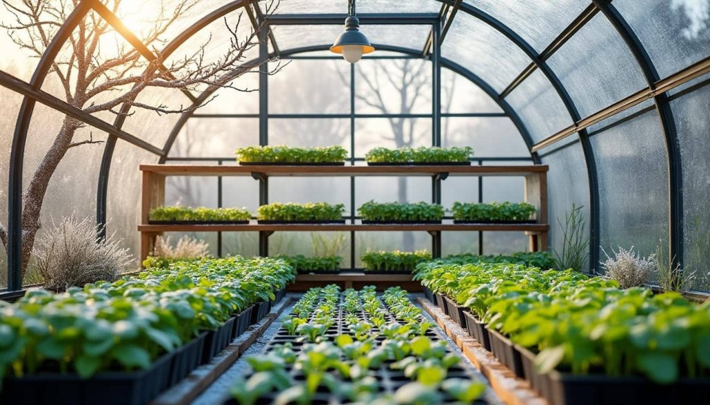 découvrez comment la serre de jardin protège efficacement vos semis des gelées hivernales, assurant leur croissance et leur survie même pendant les périodes froides.