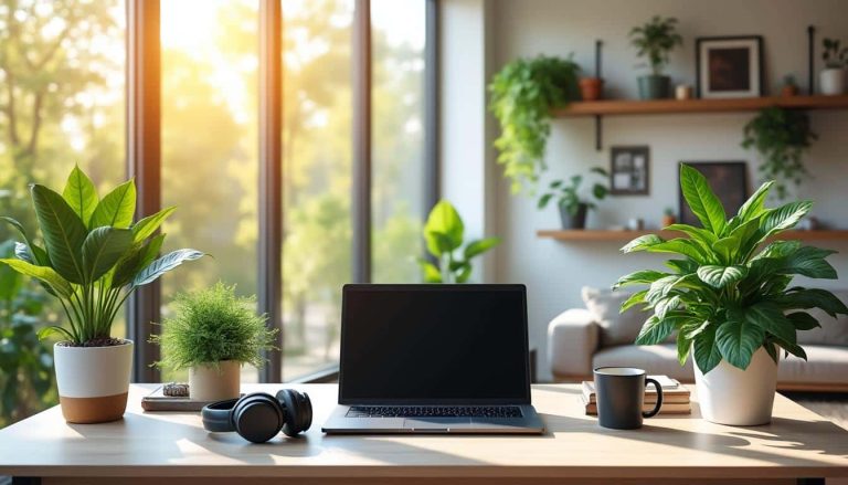 découvrez comment les plantes vertes améliorent la qualité de l'air dans les bureaux en télétravail, favorisant un environnement sain et productif.