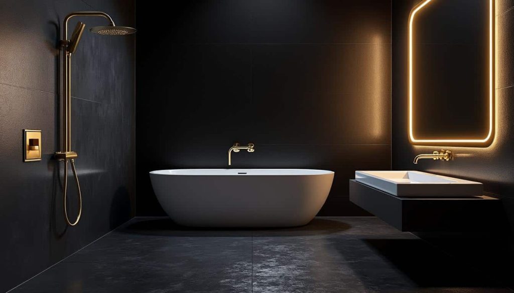 découvrez comment les touches dorées peuvent illuminer et sublimer la décoration des salles de bains sombres, apportant élégance et chaleur à votre espace.