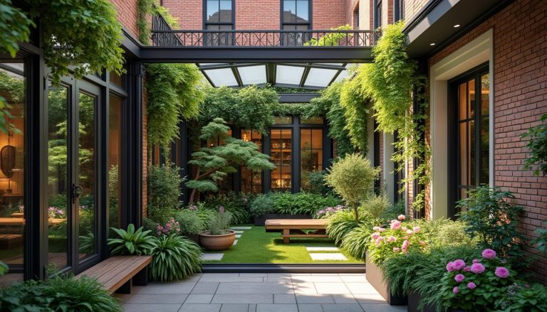 découvrez les avantages d'une maison de ville avec un charmant petit jardin intérieur, un espace paisible pour profiter de la nature en plein cœur de la ville.