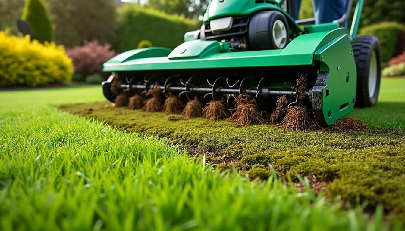 découvrez comment la scarification de la pelouse permet d'éliminer efficacement la mousse et le feutre pour un gazon plus sain et verdoyant.