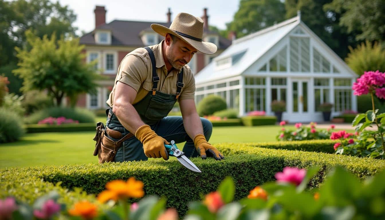 le jardinier professionnel garantit l'entretien annuel optimal des grands domaines, assurant beauté et santé des espaces verts toute l'année.