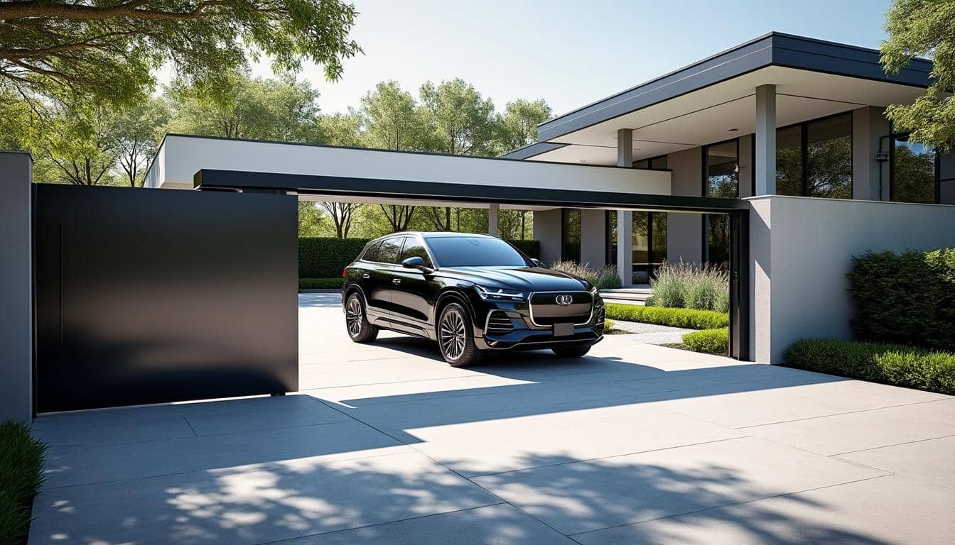 découvrez comment un portail coulissant automatique simplifie et sécurise l'entrée de votre voiture, alliant confort et modernité à votre domicile.