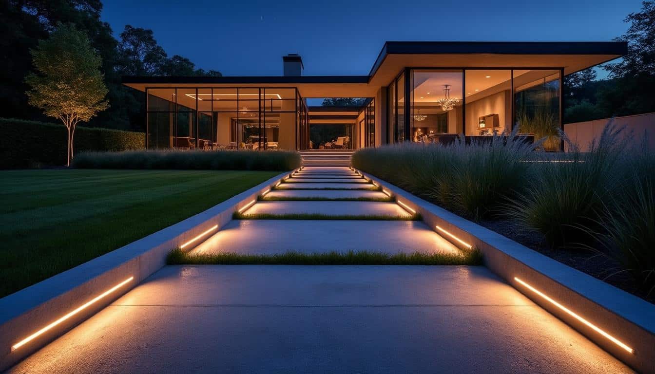 découvrez comment l'éclairage led extérieur met en valeur et sécurise les chemins d'accès de votre maison avec efficacité et économie d'énergie.