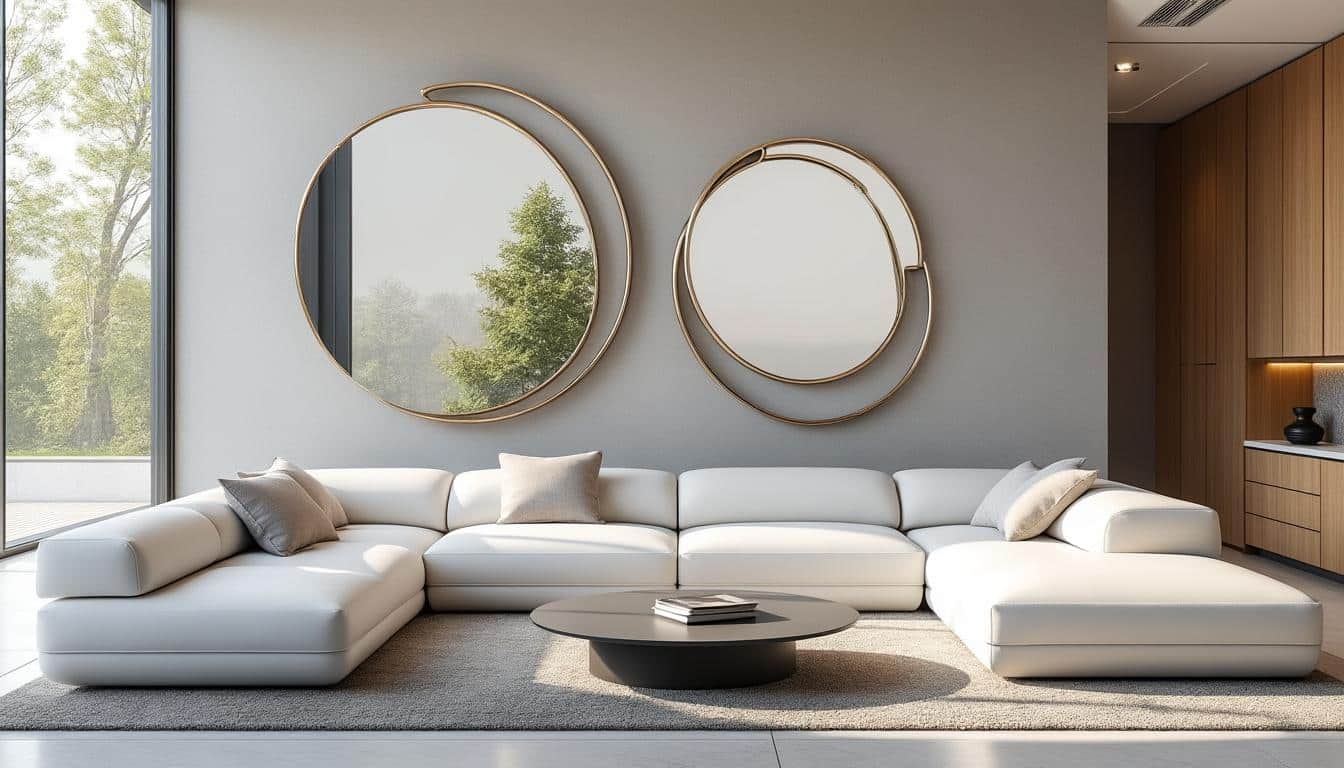 découvrez comment les miroirs arrondis apportent douceur et équilibre en cassant la rigidité des meubles carrés, pour un intérieur harmonieux et moderne.