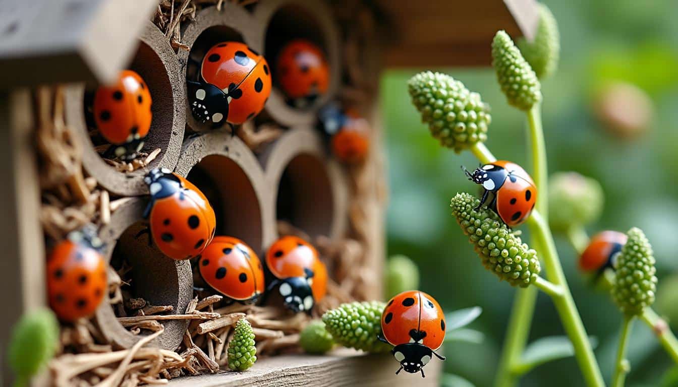 découvrez comment les nichoirs à insectes protègent efficacement les coccinelles, alliées naturelles contre les pucerons, pour un jardin sain et écologique.