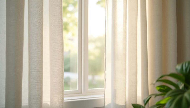 découvrez comment les rideaux en lin filtrent délicatement la lumière du soleil estival, créant une ambiance chaleureuse et apaisante dans votre intérieur.