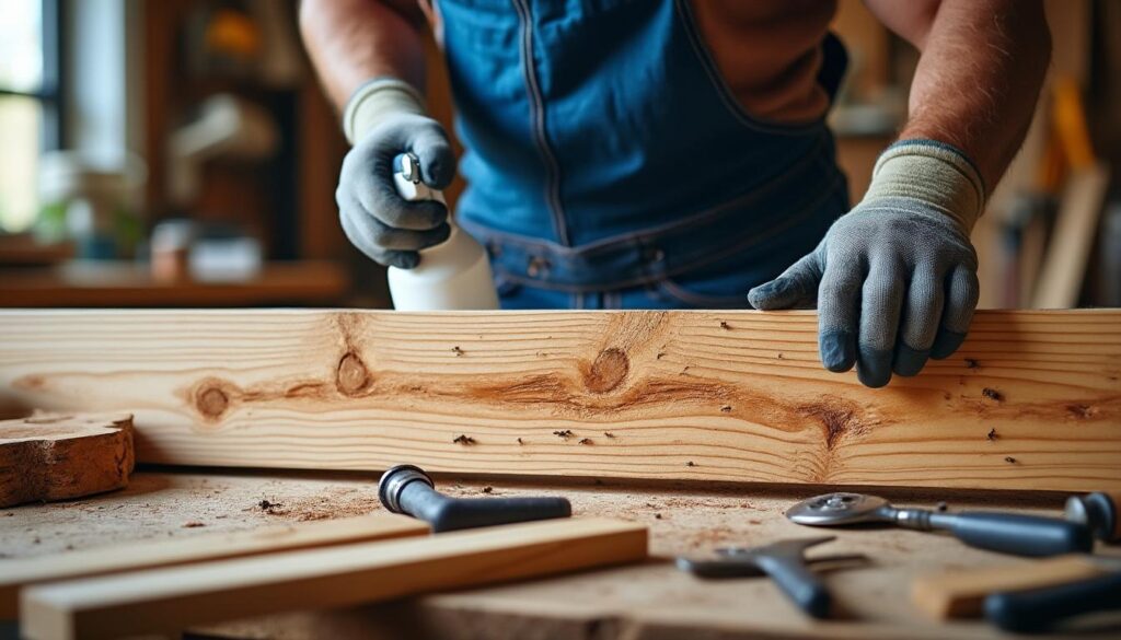 les travaux de charpente incluent le traitement du bois pour le protéger efficacement contre les insectes xylophages, assurant ainsi la durabilité et la solidité de vos structures en bois.