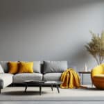 découvrez comment le jaune moutarde apporte une touche lumineuse et chaleureuse qui dynamise les tons gris dans la décoration intérieure moderne.