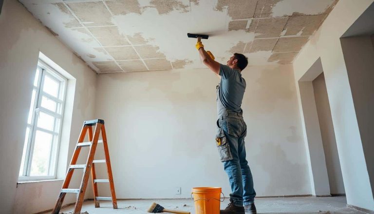 découvrez comment les travaux de plâtrerie permettent de lisser efficacement les plafonds endommagés après un dégât des eaux, pour retrouver une surface impeccable et durable.