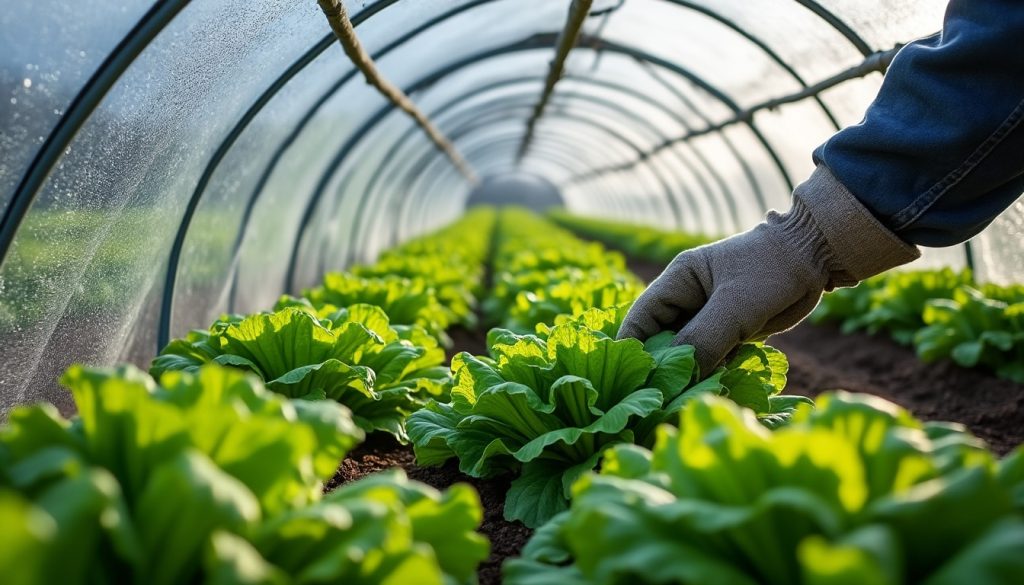 découvrez comment la serre tunnel favorise une croissance rapide des salades dès le début de l'année, optimisant ainsi vos cultures et récoltes.