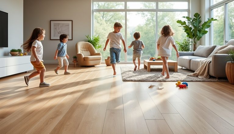 découvrez les revêtements de sol en vinyle, idéals pour résister aux passages fréquents des enfants grâce à leur durabilité et facilité d'entretien.