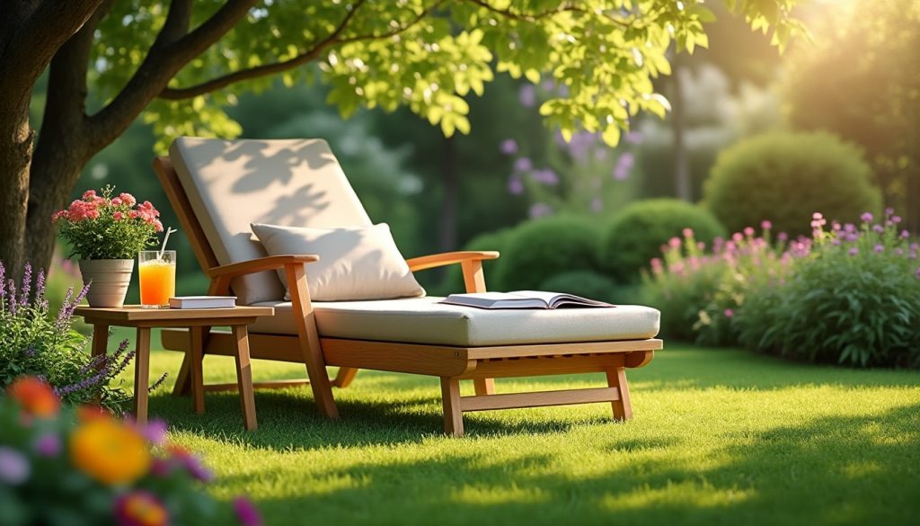 découvrez le transat de jardin idéal pour vous détendre pleinement après une journée de travail. confort et relaxation garantis pour vos moments de repos en extérieur.