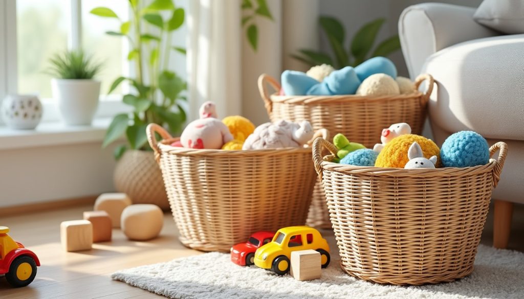 découvrez comment les paniers en osier allient organisation et esthétisme pour ranger les jouets avec élégance et simplicité.