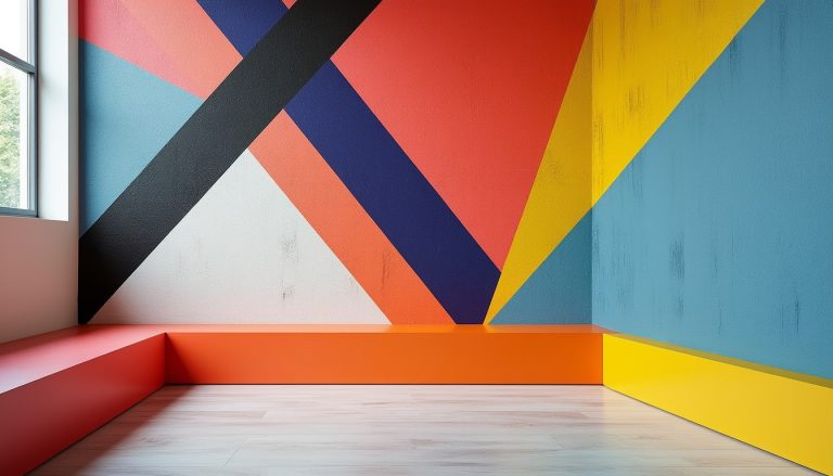 découvrez comment les plinthes colorées mettent en valeur le graphisme des murs peints, apportant une touche design et personnalisée à votre intérieur.