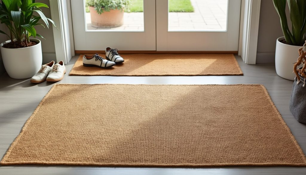 découvrez nos tapis en jute, idéals pour les entrées à fort passage grâce à leur durabilité et leur résistance.