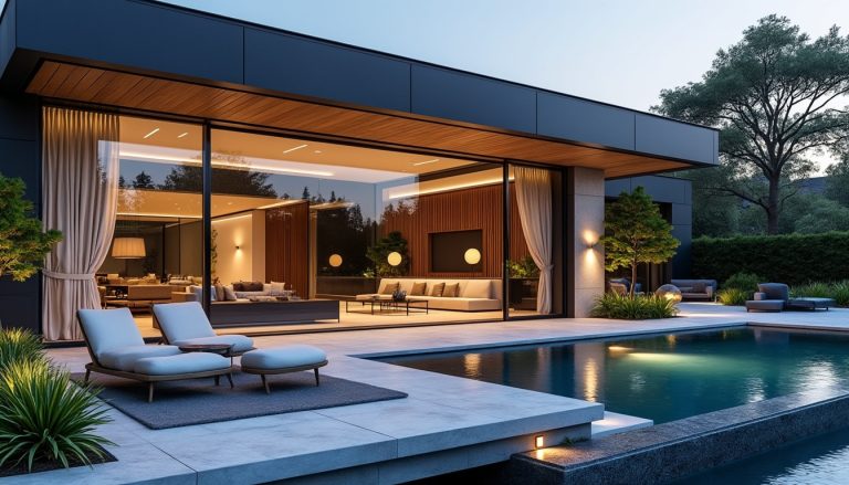 découvrez cette maison de luxe offrant des prestations haut de gamme et une domotique avancée pour un confort et une sécurité optimaux.