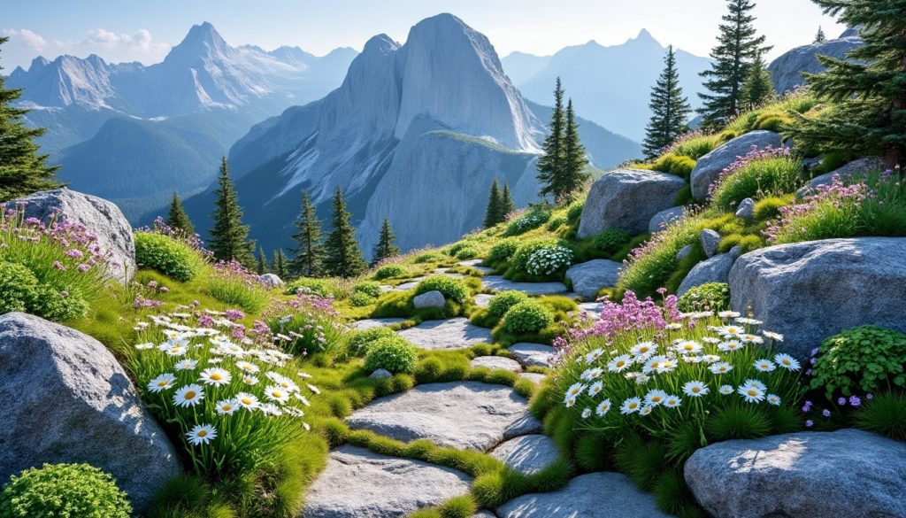 découvrez comment créer un jardin de montagne harmonieux en utilisant des plantes alpines résistantes et des rocailles naturelles pour un paysage authentique et durable.