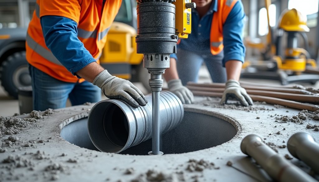 les travaux de carottage facilitent l'installation des tuyaux d'évacuation en réalisant des passages précis et efficaces dans les structures.