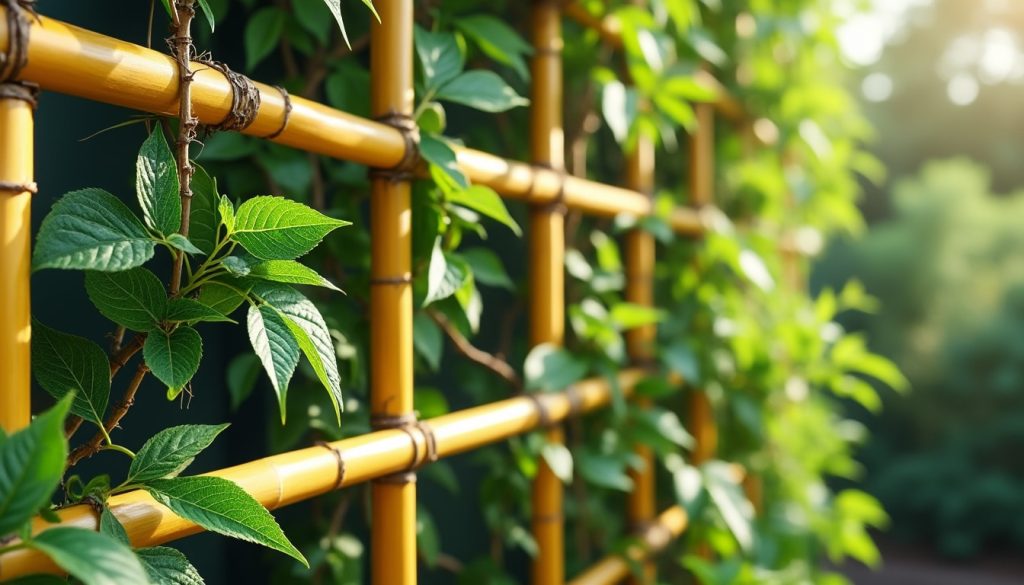 découvrez comment les tuteurs en bambou favorisent la croissance saine et harmonieuse des plantes grimpantes dans votre jardin.