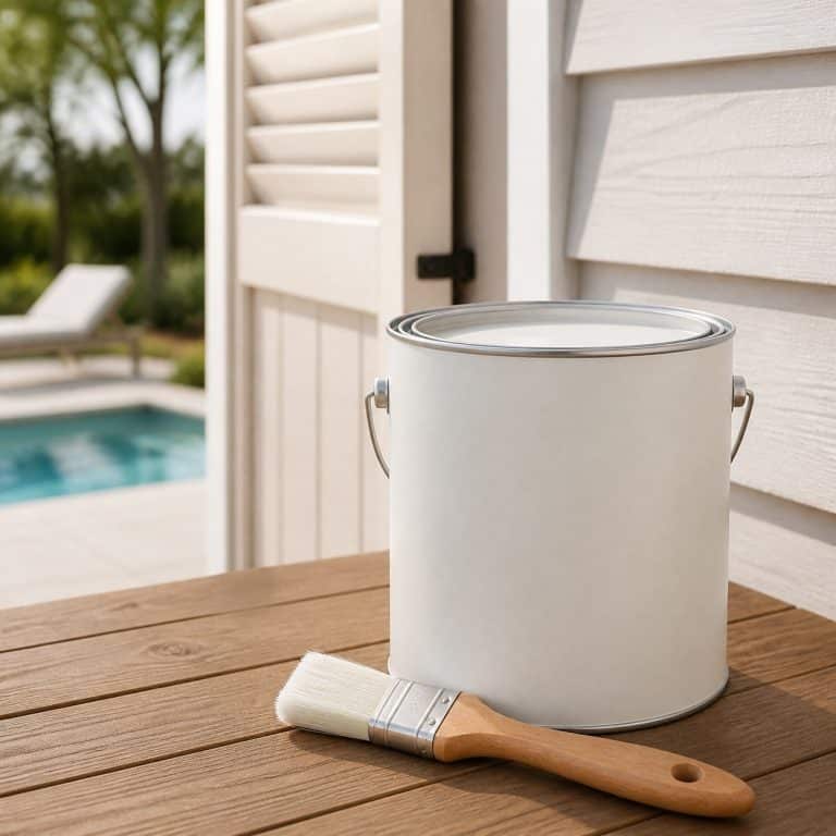 Pot de lasure bois blanche mate avec pinceau