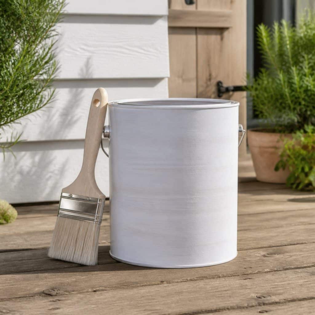 Pot de lasure bois blanche microporeuse extérieur renforcée avec pinceau