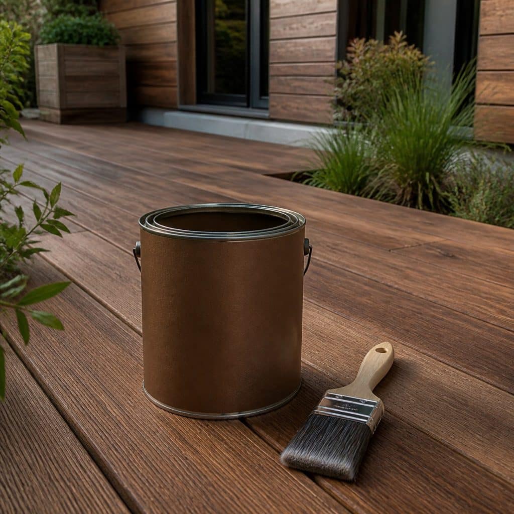 Pot de lasure bois bois exotique avec pinceau