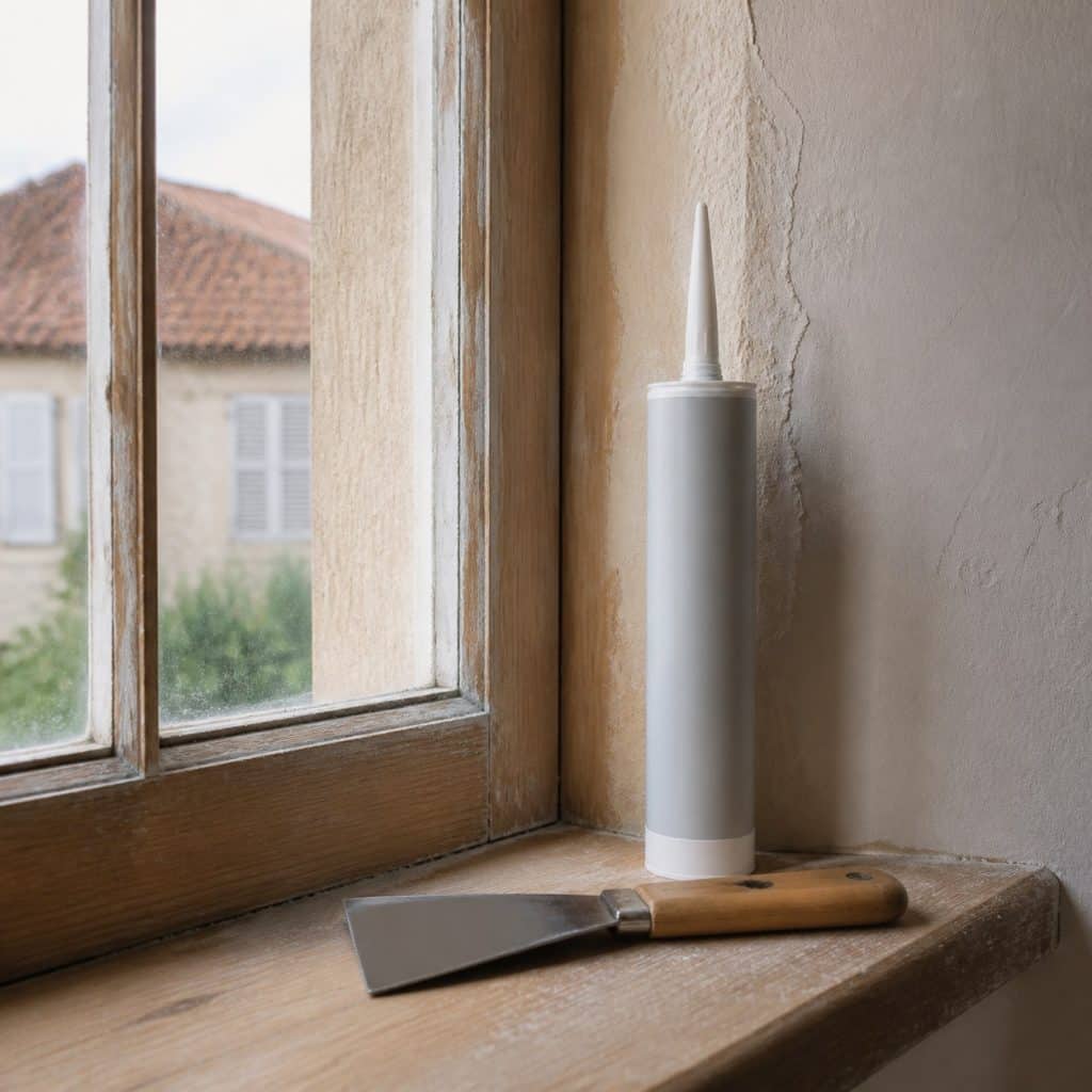 Mastic vitrier polymère sans solvant avec spatule