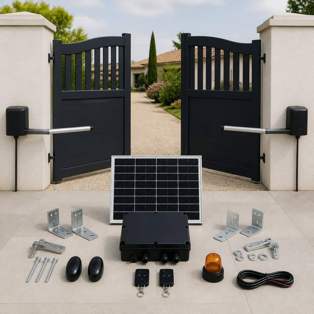 Kit de motorisation de portail battant solaire autonome