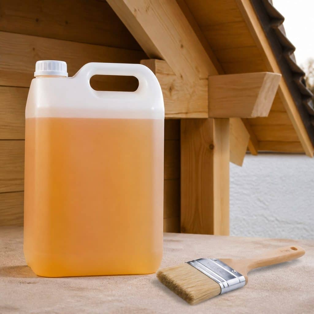 Bidon de traitement bois extérieur préventif hydrofuge avec pinceau