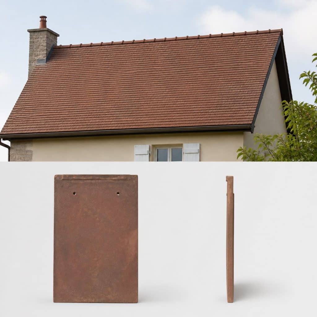 Tuile plate petit format présentée seule
