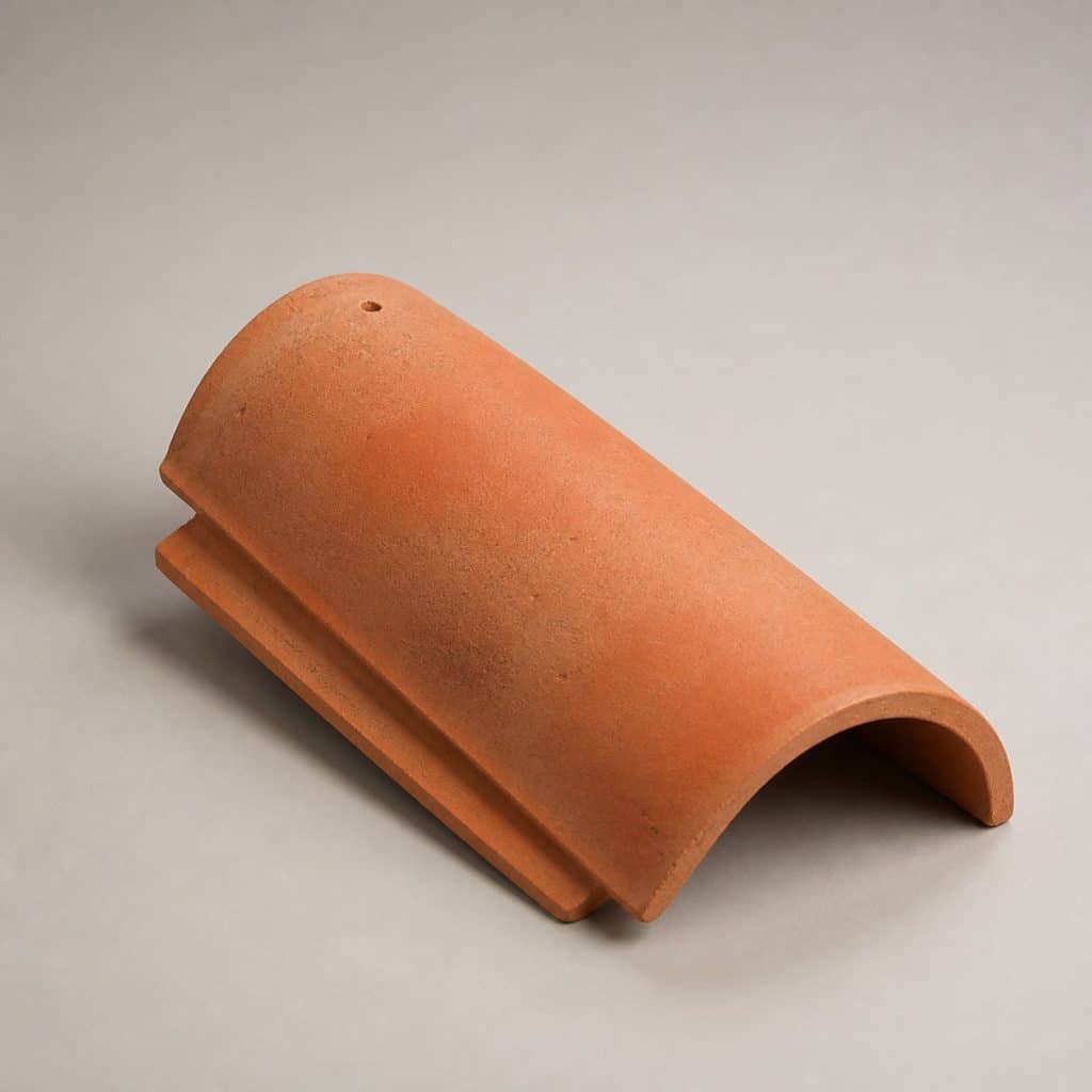 Tuile romane terre cuite standard présentée seule
