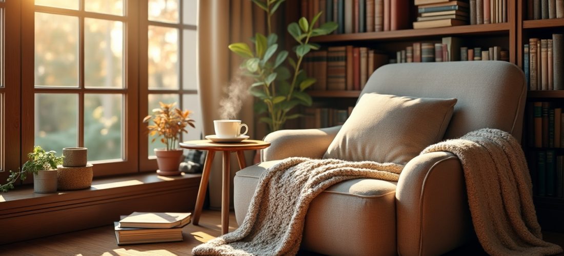 découvrez comment la lumière chaude crée une ambiance apaisante et propice à la relaxation dans vos coins lecture, pour un moment de détente parfait.