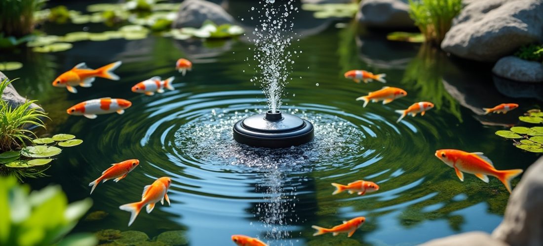 découvrez comment une pompe de bassin améliore l'oxygénation de l'eau, assurant un environnement sain et propice à la vie des poissons dans votre bassin.