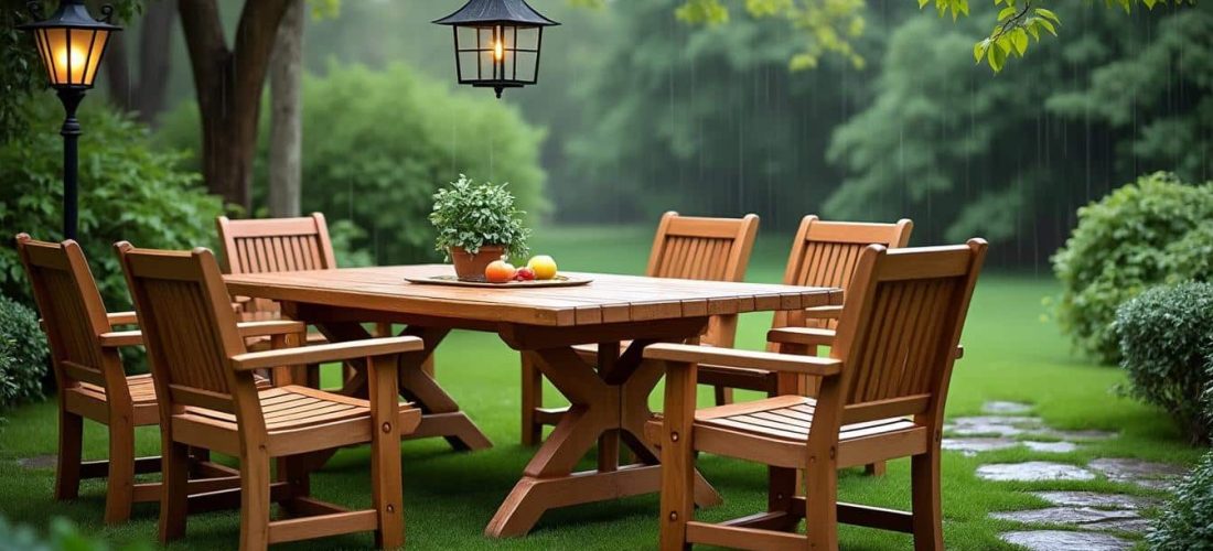 découvrez comment le mobilier de jardin en teck allie élégance et durabilité pour résister efficacement aux intempéries extérieures.