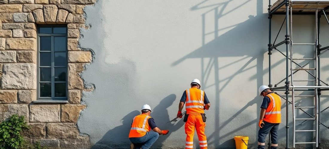 le ravalement de façade protège efficacement vos murs extérieurs contre les intempéries, préservant l'esthétique et la durabilité de votre habitation.