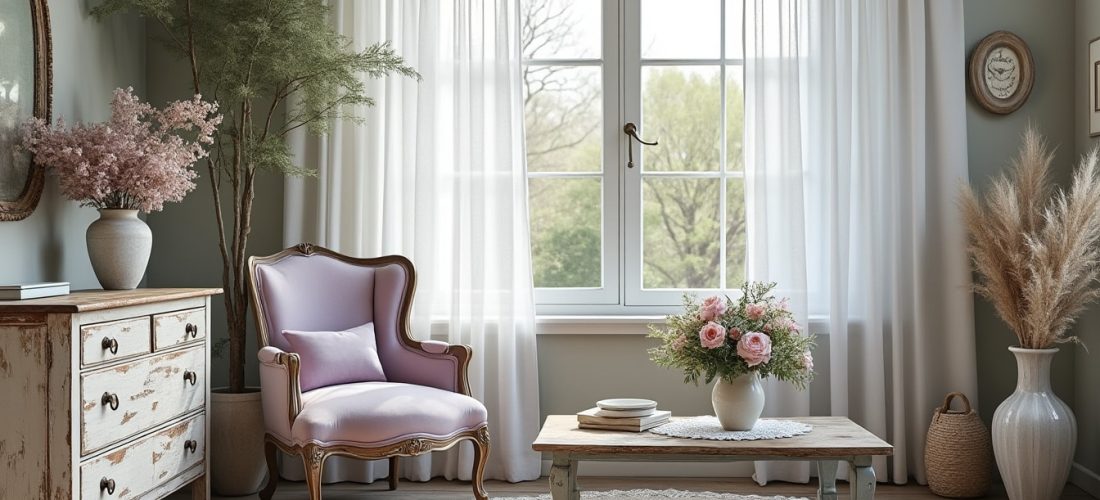 le style shabby chic se caractérise par l'utilisation de meubles patinés par le temps, apportant une ambiance chaleureuse et vintage à votre intérieur.
