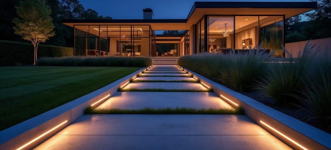 découvrez comment l'éclairage led extérieur met en valeur et sécurise les chemins d'accès de votre maison avec efficacité et économie d'énergie.