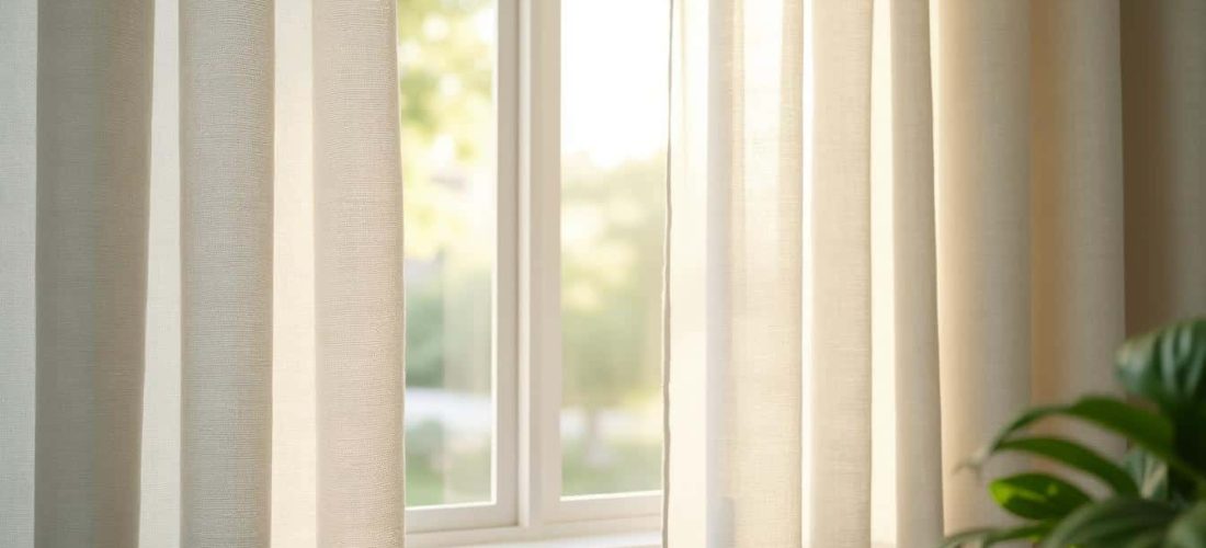 découvrez comment les rideaux en lin filtrent délicatement la lumière du soleil estival, créant une ambiance chaleureuse et apaisante dans votre intérieur.