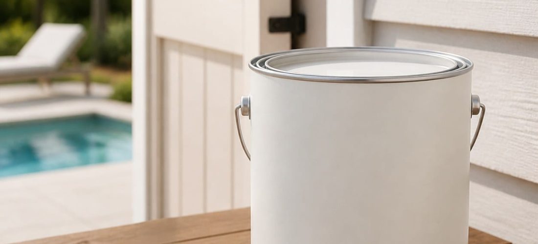 Pot de lasure bois blanche mate avec pinceau